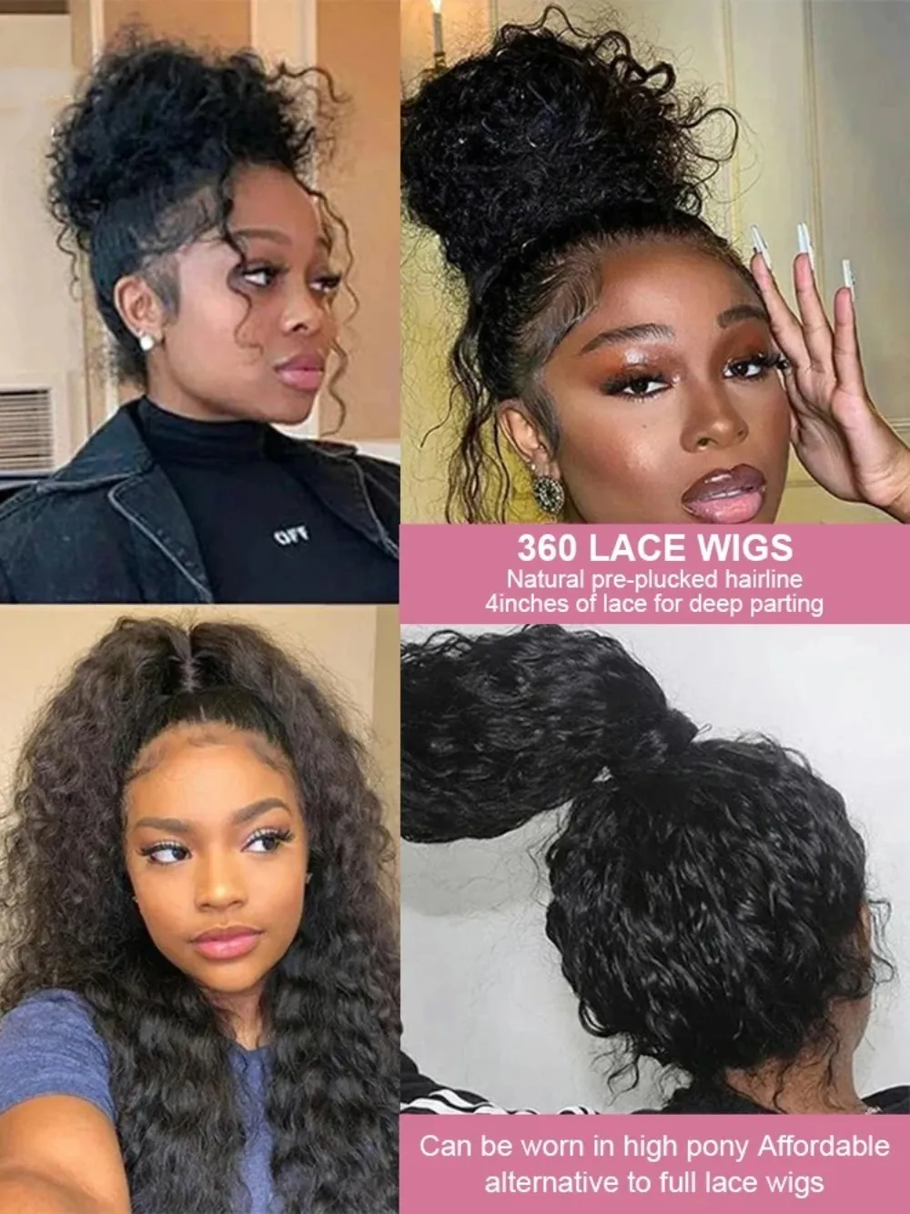 Curly Human Hair Wigs Water Wave Lace Front Wig Brazilian 13x4 Wear And Go Glueless Wig