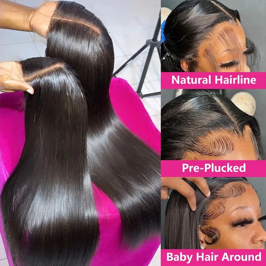 13x4 360 Full Lace Frontal Wig Bone Straight Ready To Wear 13x6 HD Lace Front Wigs Human Hair Brazilian High Density