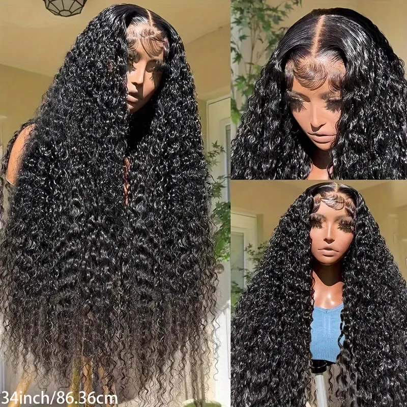 Glueless Wigs 30 40 Inch Water Wave Curly Human Hair Wigs 13x4 HD 360 Deep Wave Lace Frontal Wig