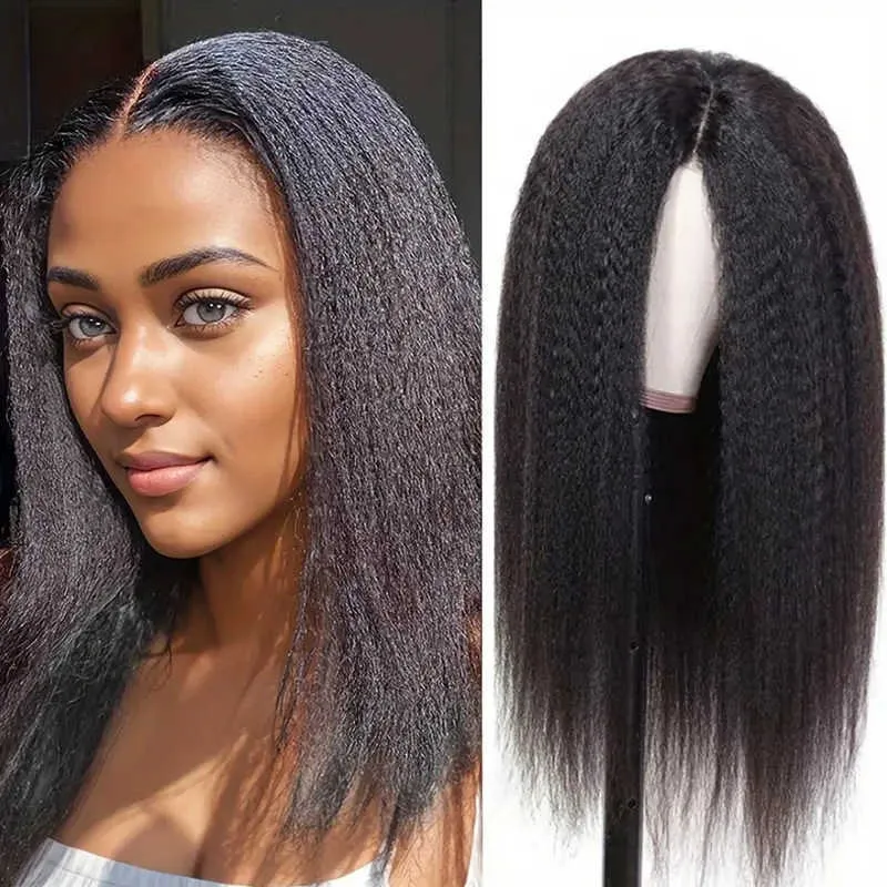  Human Hair Wigs V Part Wig Human Hair No Leave Out Brazilian Yaki Straight Machine Made