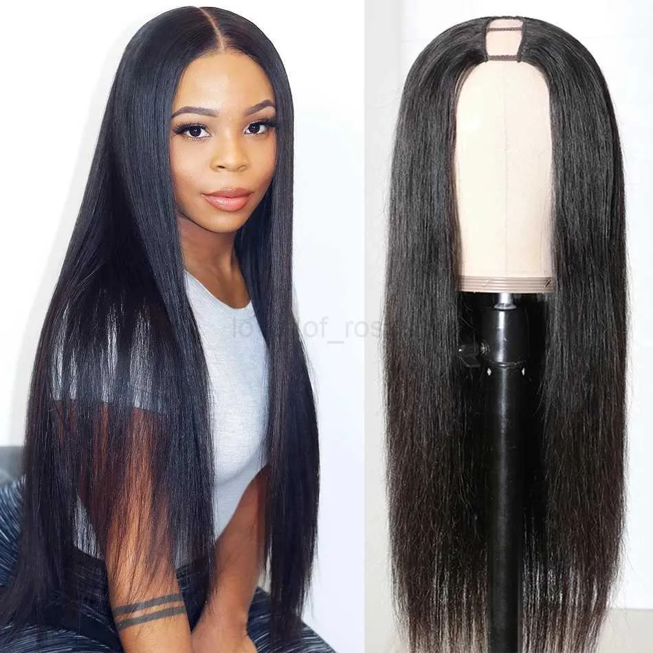 Glueless Straight Density U Part Wig For Women