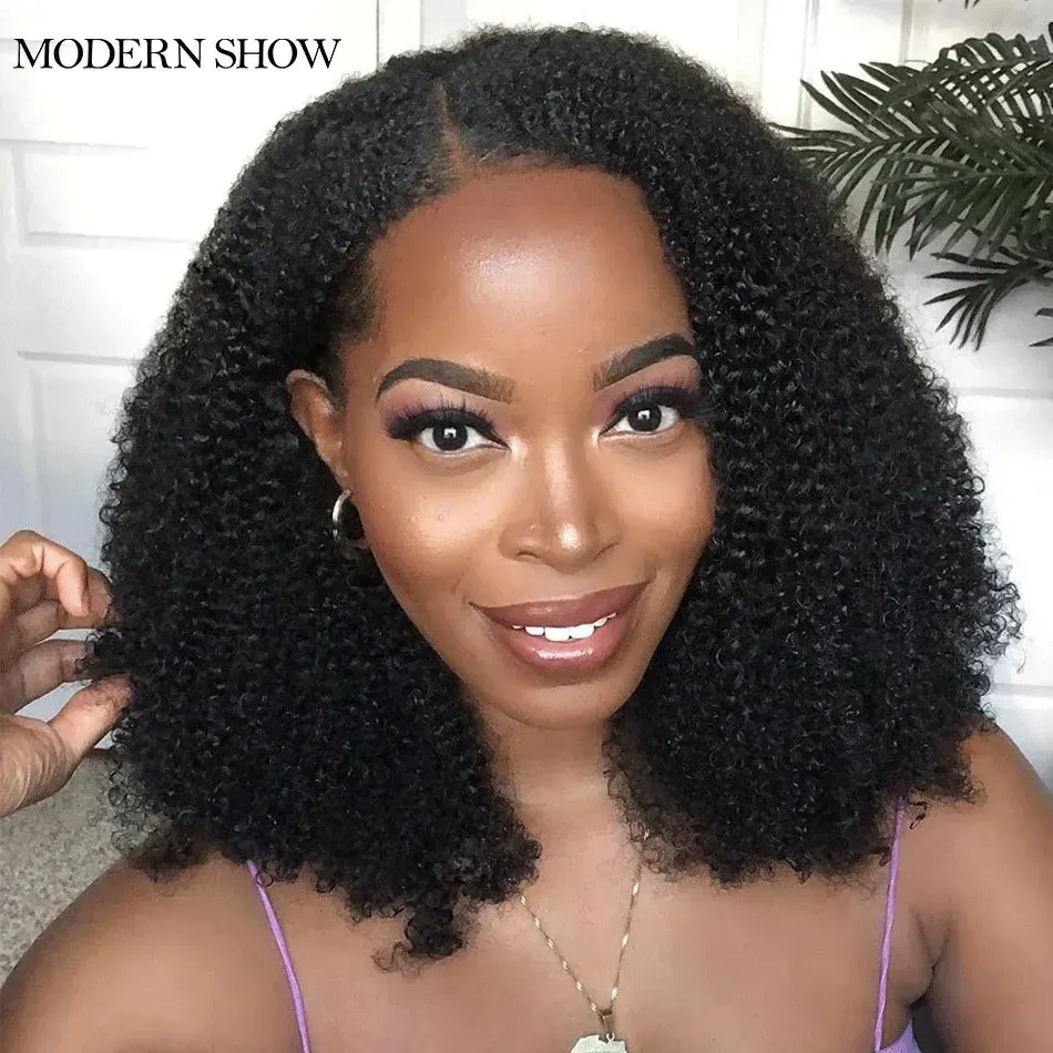 Human Hair Curly Remy U Part Wig For Women