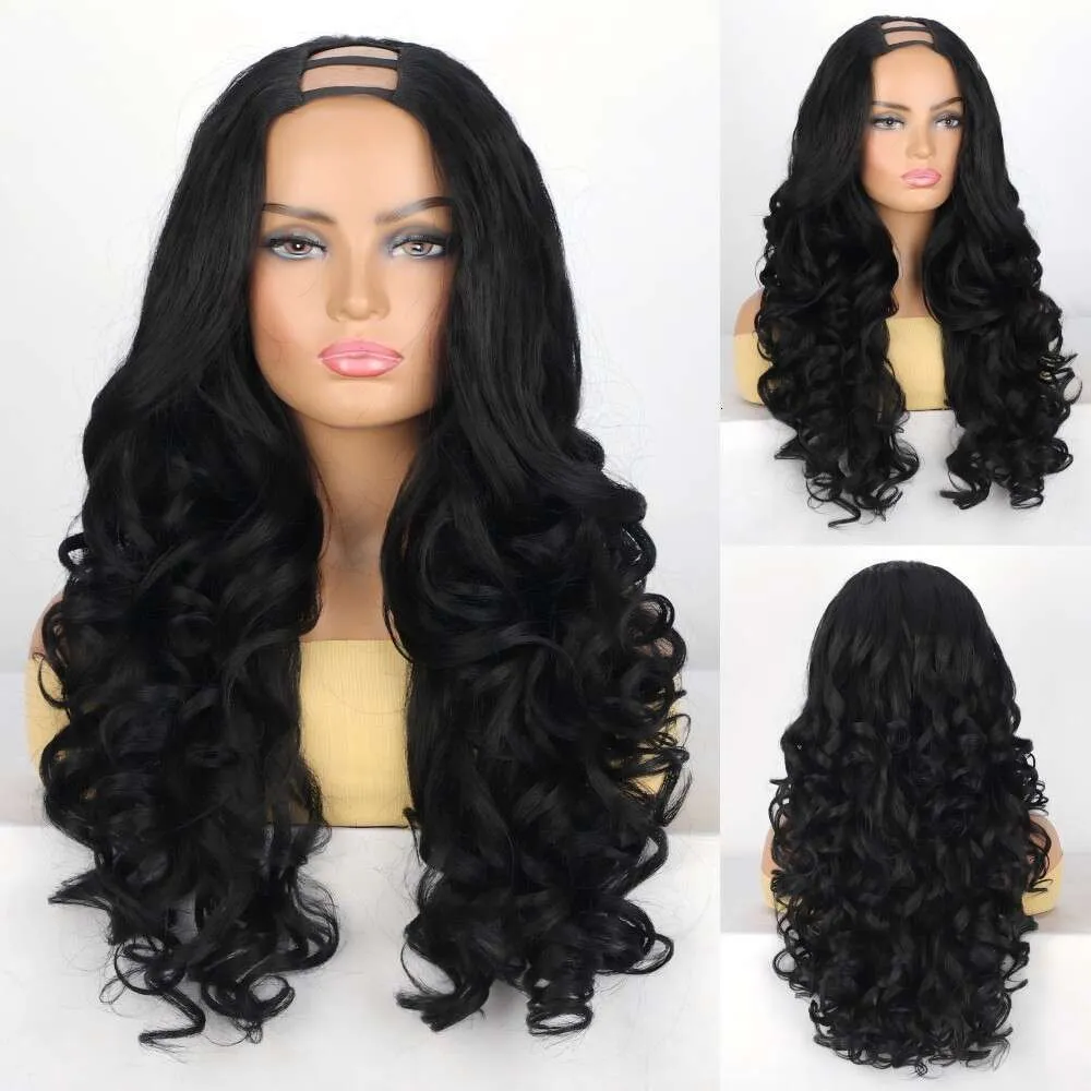 Curly Black U Part Wig For Women