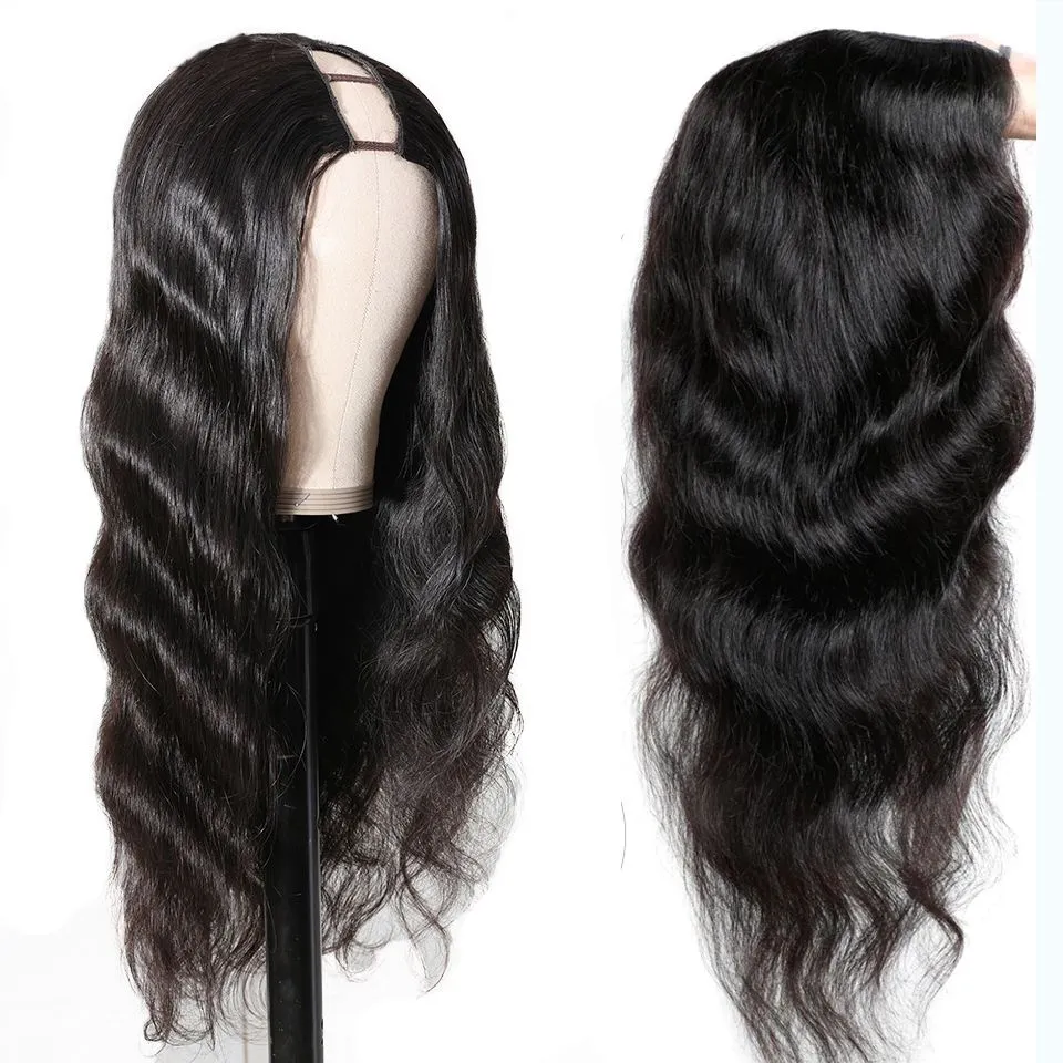 Human Hair Body Wave Density U Part Wig For Women