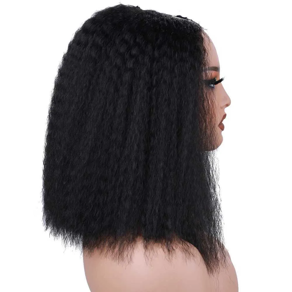Curly Black Synthetic U Part Wig For Women