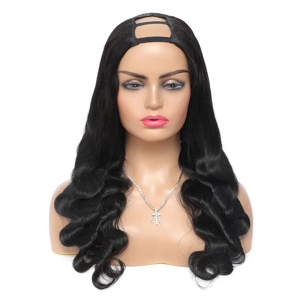 Human Hair Body Wave Density U Part Wig For Women