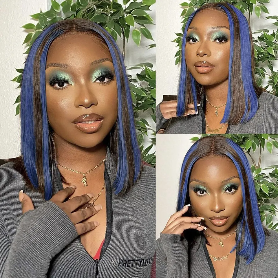 Straight Bob Wig 13x4 Lace Frontal Human Hair Bob Wigs Ombre Straight Short Lace Front