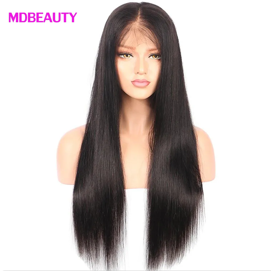 Human Hair Lace Front Hd Lace Straight Pre Plucked Lace Front Wigs For Women