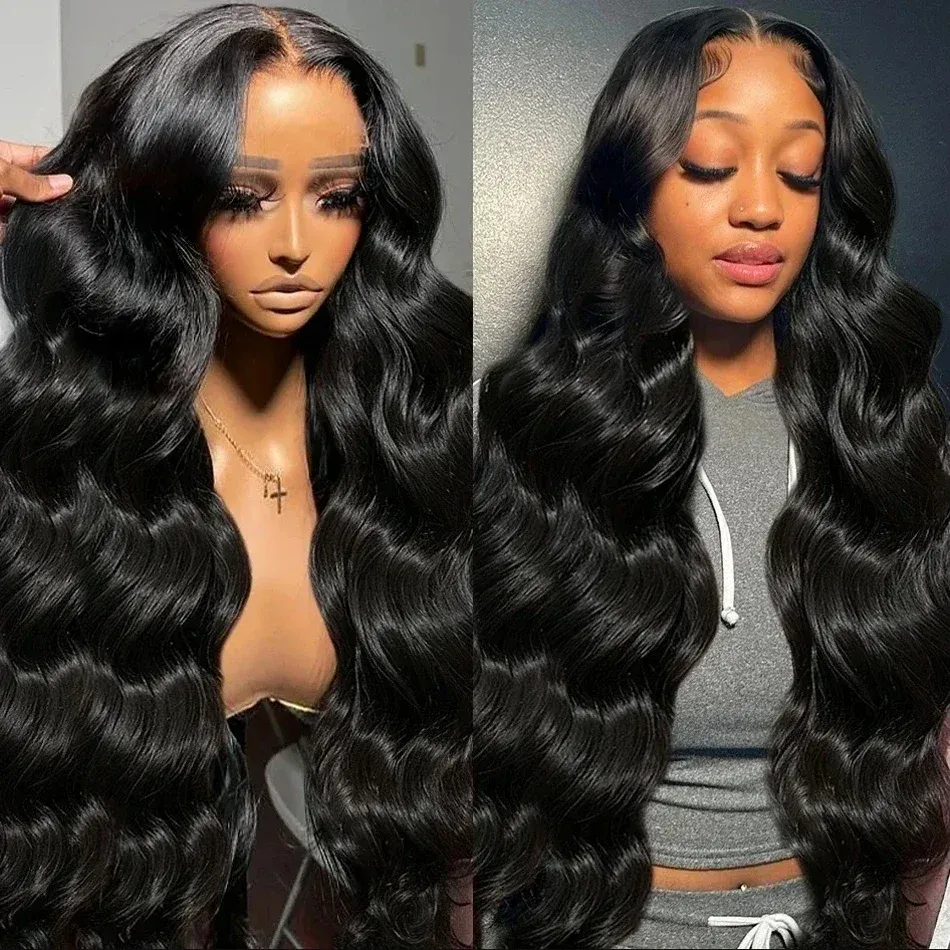 Human Hair Lace Front Glueless Body Wave Black Glueless Wigs For Women
