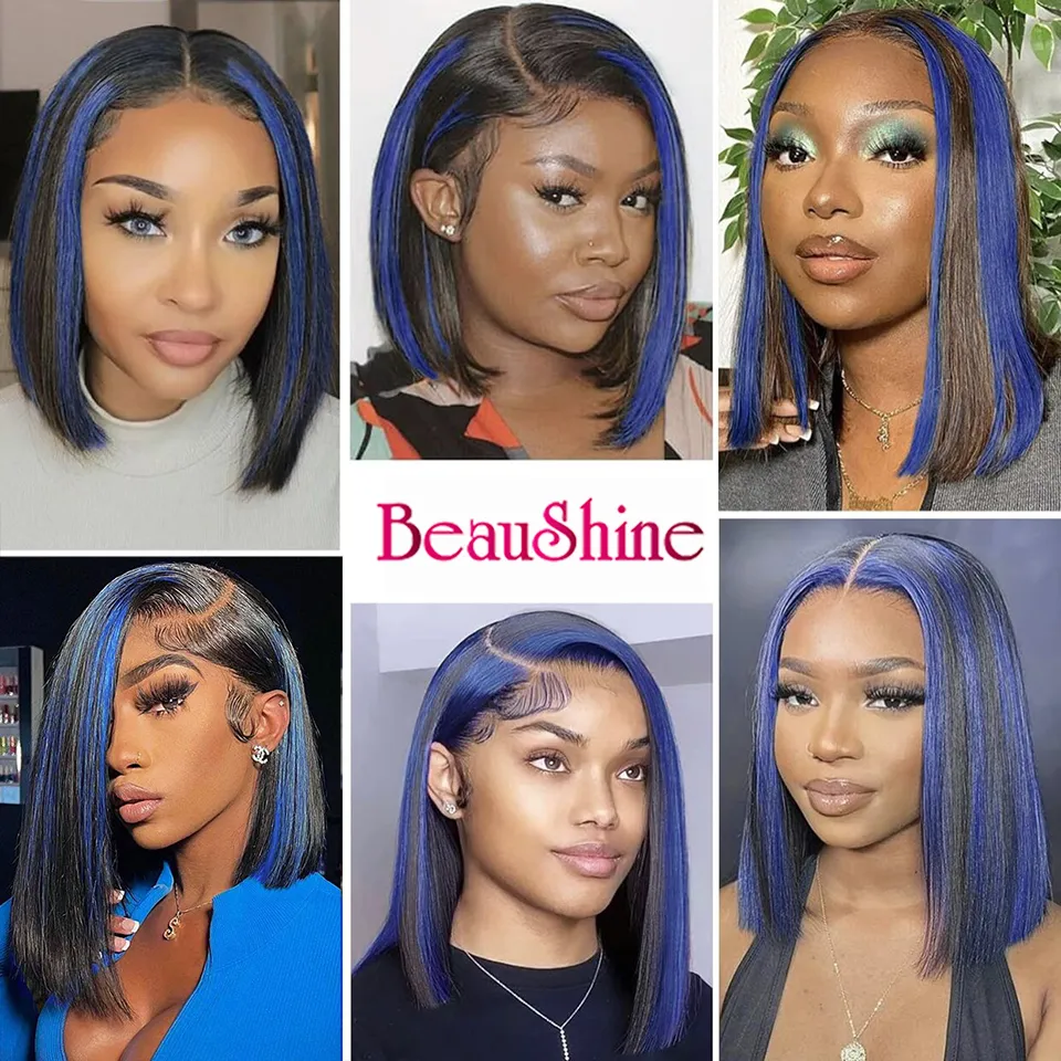 Straight Bob Wig 13x4 Lace Frontal Human Hair Bob Wigs Ombre Straight Short Lace Front
