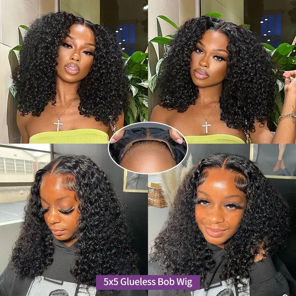 Glueless HD Lace Deep Wave Human Hair Wigs Pre Plucked Natural Curly Wigs for Women