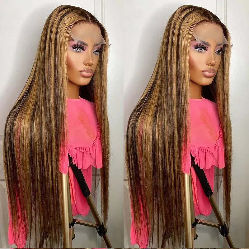 13x4 Transparent Lace Frontal Human Hair Wigs Pre Plucked Colored Human Hair Wigs For Women Daily & Party