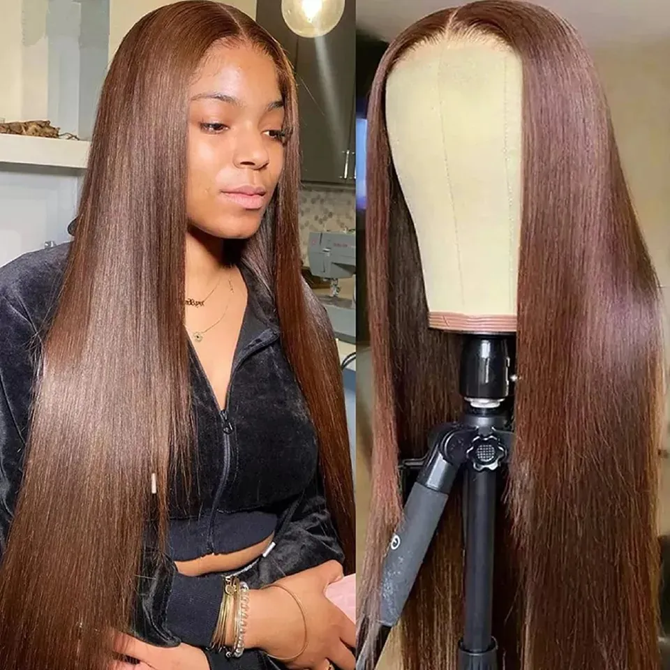 13x4 Transparent Lace Frontal Human Hair Wigs Pre Plucked Colored Human Hair Wigs For Women Daily & Party