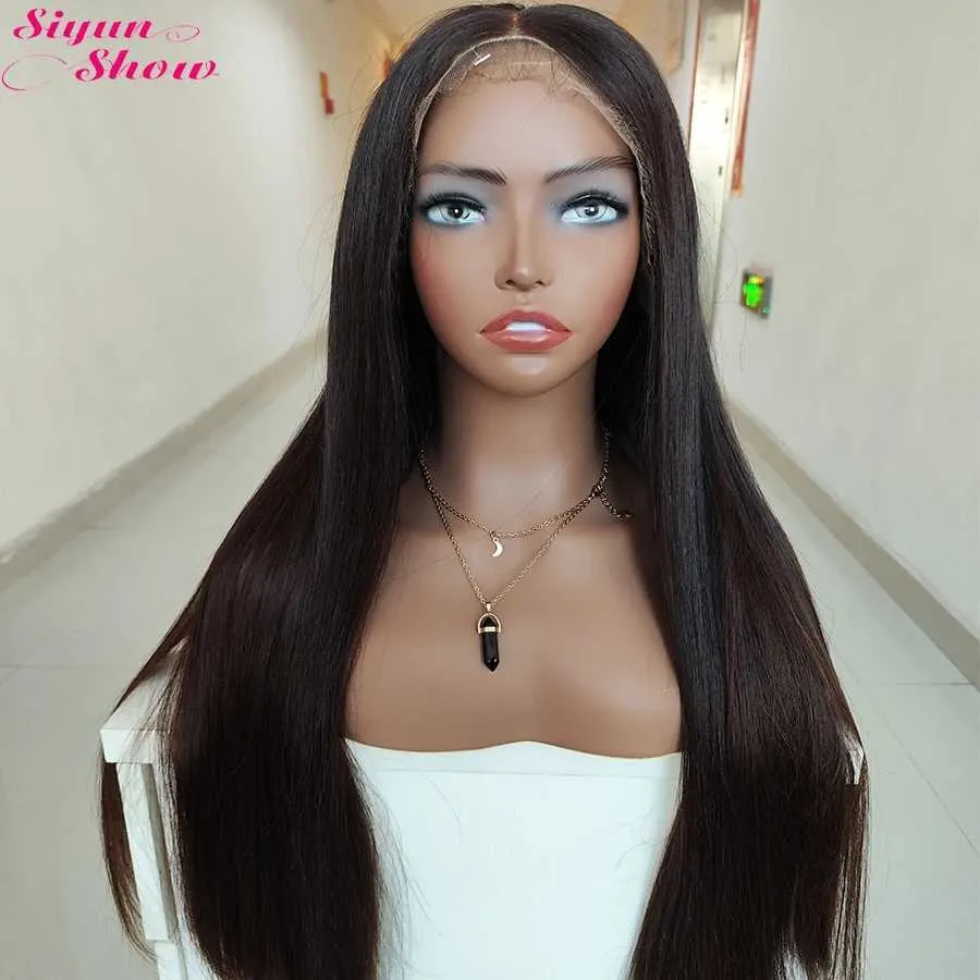 15A Super Double Drawn Bone Straight Wigs, HD Transparent Monofilament Venice Wave Long Human Hair Wigs
