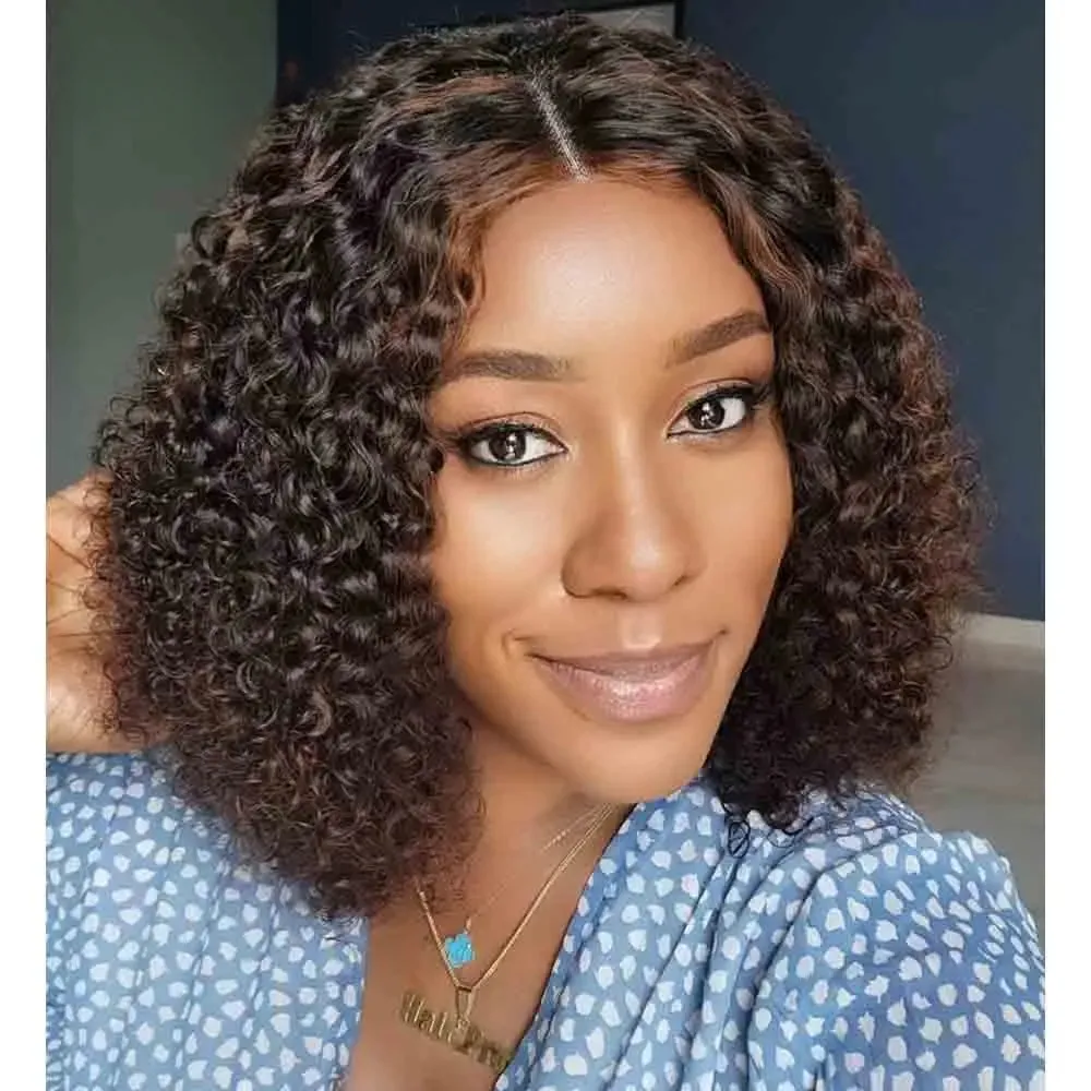  Lace Front Human Hair Wigs Short Bob Lace Wig 13x4 Deep Wave Lace Frontal Wig Synthetic Ready To Wear
