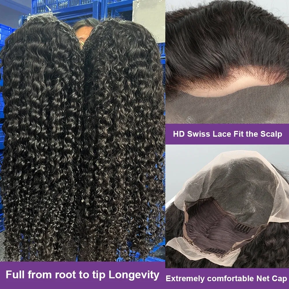 Human Hair Lace Front Glueless Deep Wave Water Wave Human Hair Wigs For Women