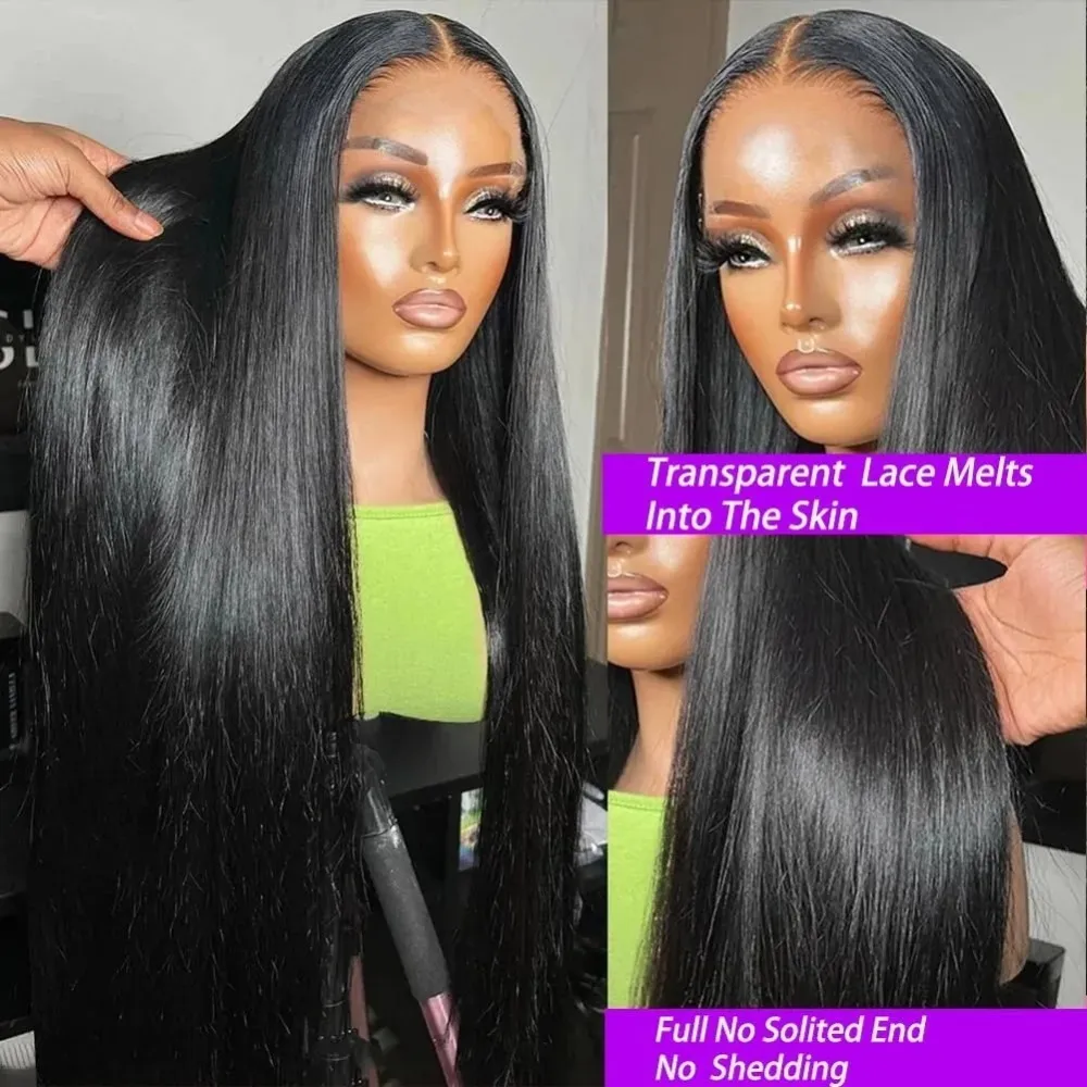 30-40 Inch 13x6 HD Lace Front Wig 200 Density Bone Straight Human Hair Wig