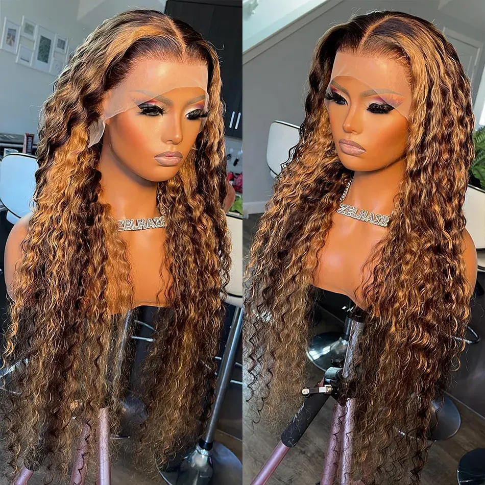 Human Hair Lace Front Hd Lace Deep Wave Water Wave Human Hair Wigs For Women